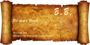 Braun Bod névjegykártya